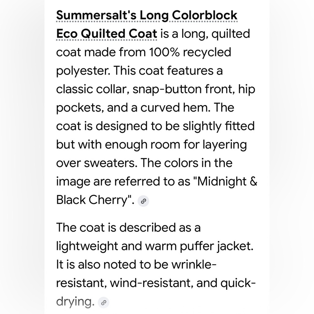 SUMMERSALT- long colorblock puffer coat black cherry - Picture 3 of 12